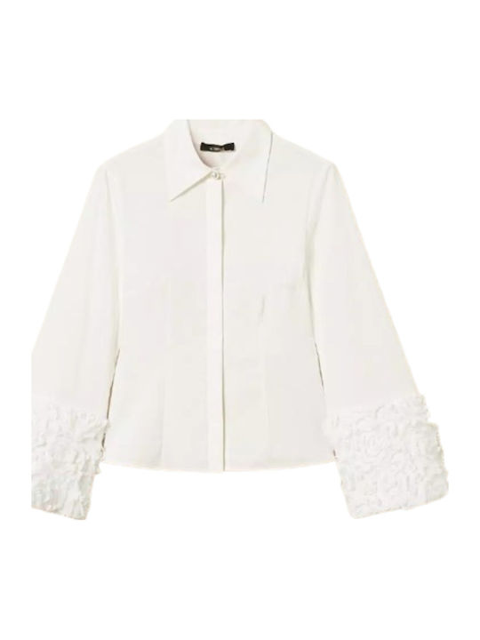 Μακρυμάνικο Γυναικείο Πουκάμισο Off White Floral
