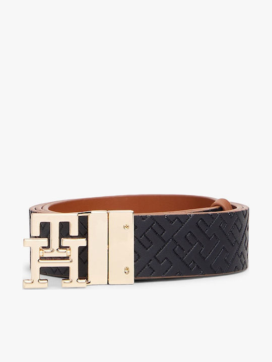 Reversible Leather Women's Belt Tabac Brown