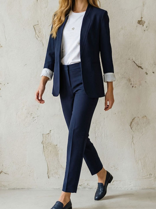 Derpouli Damen Blazer Blue