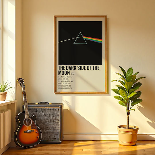 Music Poster Dark Side Moon Pink Floyd Ms571 30cm X 40cm Black Wooden Frame