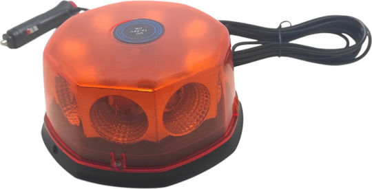Magnetic Car LED Beacon 8 COB LED 12-24V 14cm 5100-81 Orange Lighting