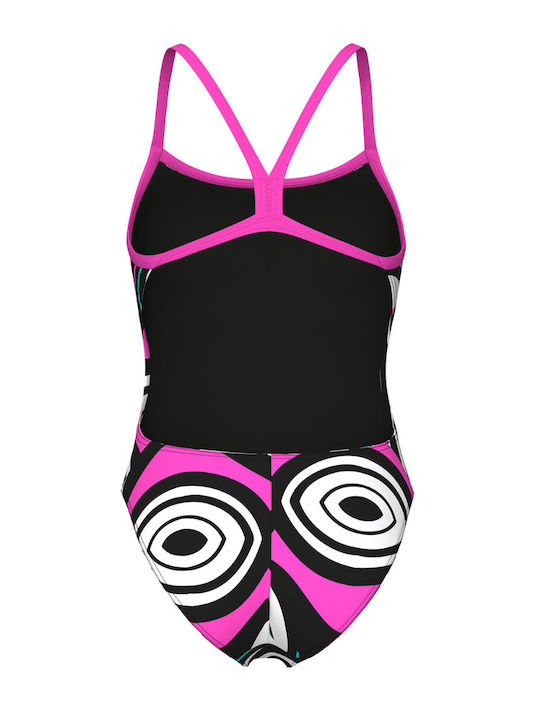 Activewear Swimsuit Black Multi-Shocking Pink