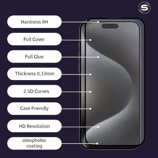 Hardy Glass Sonique Premium Series HD Full Cover 9H Compatible with Xiaomi Redmi Note 15 Pro 5G Black
