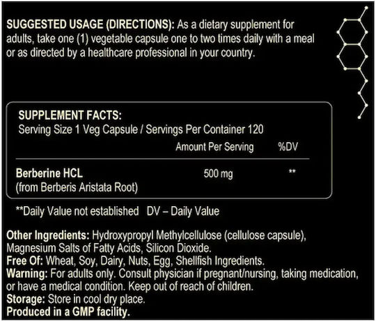Fuel Up Berberine HCL 500mg 120 capsule veget