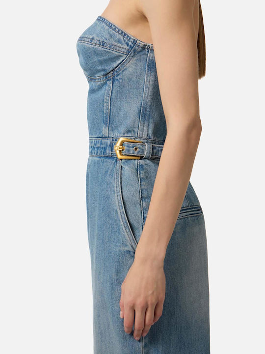 Women's Denim Strapless One-piece Suit Denim