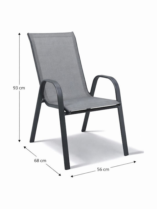 Paros 3-Pieces Dining Set for Small Outdoor Spaces Gray