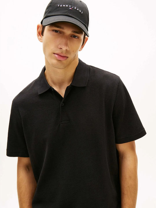 Tjm Polo Bluza Tricou Cu Mânecă Scurtă Neagră