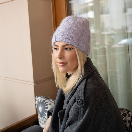 Σκουφάκι Beanie Γυναικείος Σκούφος Πλεκτός σε Μωβ χρώμα