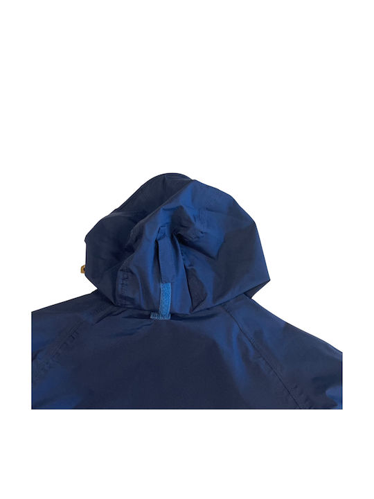 Παιδικό Casual Μπουφάν Αντιανεμικό με Επένδυση Navy Μπλε