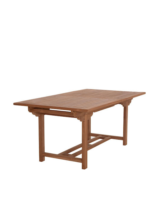 Outdoor Table from Teak Extendable Natural 180x100x76cm