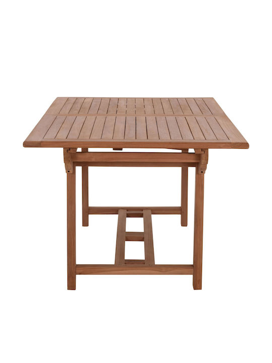 Outdoor Table from Teak Extendable Natural 180x100x76cm