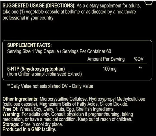 Fuel Up 5-htp 100mg 60 Herbal Capsules