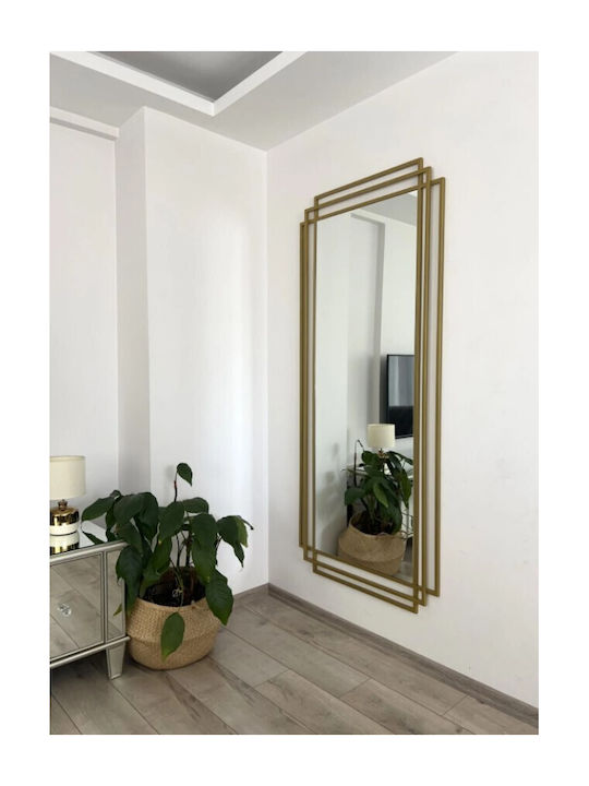 SteweHome Oglindă De Podea Cu Cadru Metalic Aurit 180x80cm
