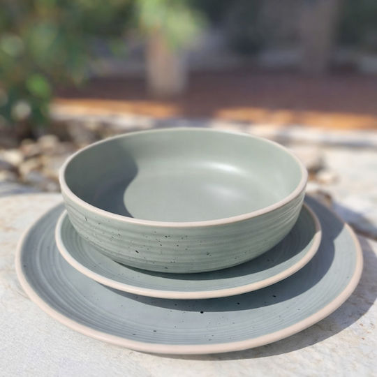 Green Ceramic Dinnerware Set 12pcs