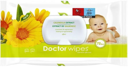 Doctor Wipes Μωρομάντηλα χωρίς Οινόπνευμα & Parabens 72τμχ