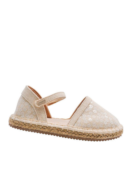 Kids Espradrilles with Hoop & Loop Closure Beige