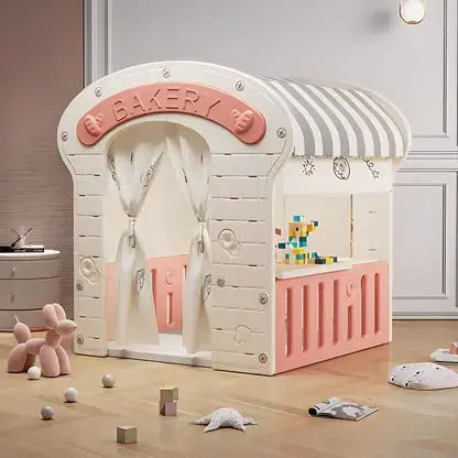 Căsuță De Joacă Pentru Copii The Happy Bakery Cu Bucătărie Roz 98x92x115cm