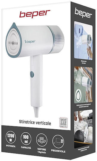 Beper Kleiderdampfer Hand 1200W mit Behälter 100ml Weiß
