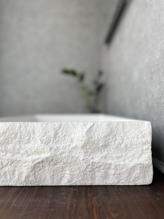 Deasupra Blatului Chiuvetă Porțelan 80x40x12cm Alb