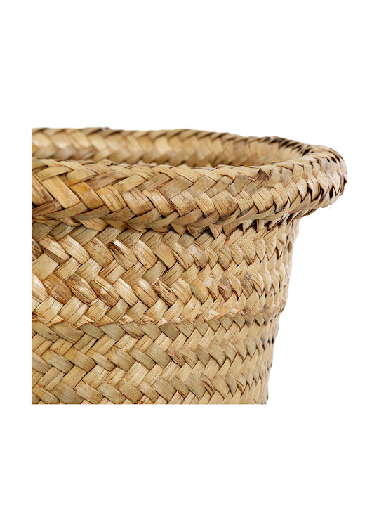Globostar Artificial Garden Cecilia 20343 Decorative Wicker Basket Planter Flower Pot Beige Φ26cm X H26cm