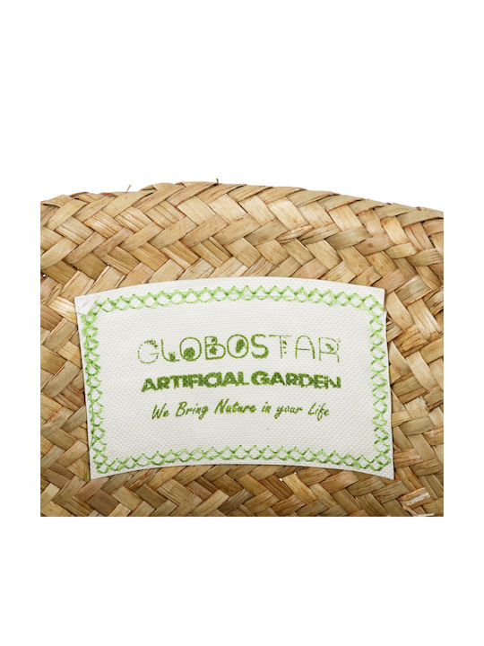 Globostar Artificial Garden Cecilia 20342 Decorative Wicker Basket Planter Flower Pot Beige Φ24cm X H24cm