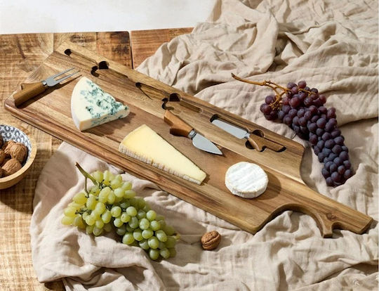 The Home Deco Factory Wooden Cheese Serving Platter 65x20x1.5cm 3pcs