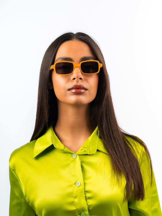 Red Raven Caldera Unisex Sunglasses with Yellow Frame and Gray Polarized Lens 46774507995470