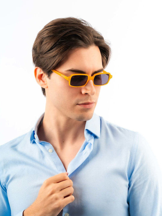 Red Raven Caldera Unisex Sunglasses with Yellow Frame and Gray Polarized Lens 46774507995470