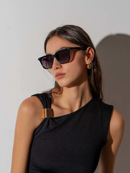 Red Raven Jasper Unisex Γυαλιά Ηλίου με Μαύρο Σκελετό και Μαύρο Polarized Φακό rd-000039-DEEPPURPLE-50754587132238