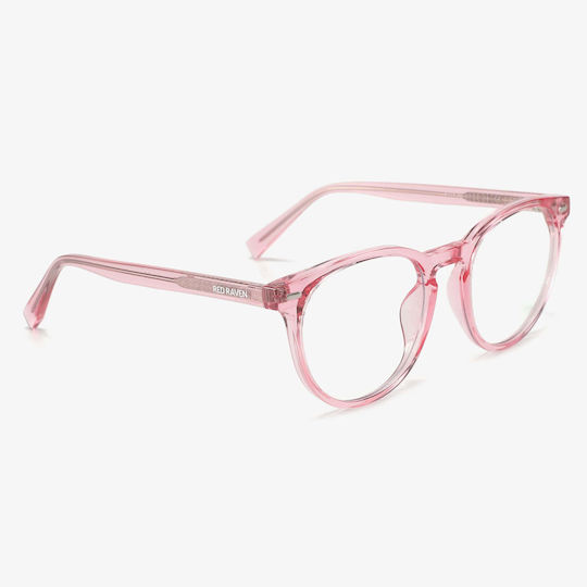 Red Raven Series Women's Acetate Blue Light Blocking Glasses Pink