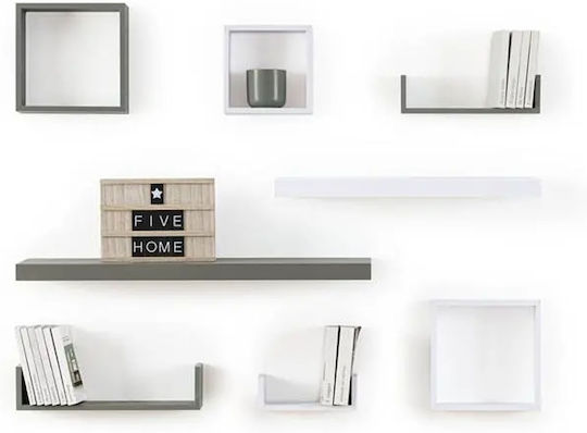 Fv Edge White Wall Shelves (3 Pieces) 42x10x10cm