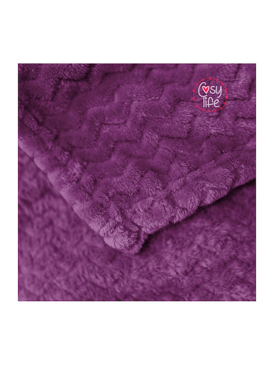 Cosy All Seasons Pătură Catifea Dublă 215x230cm Violet