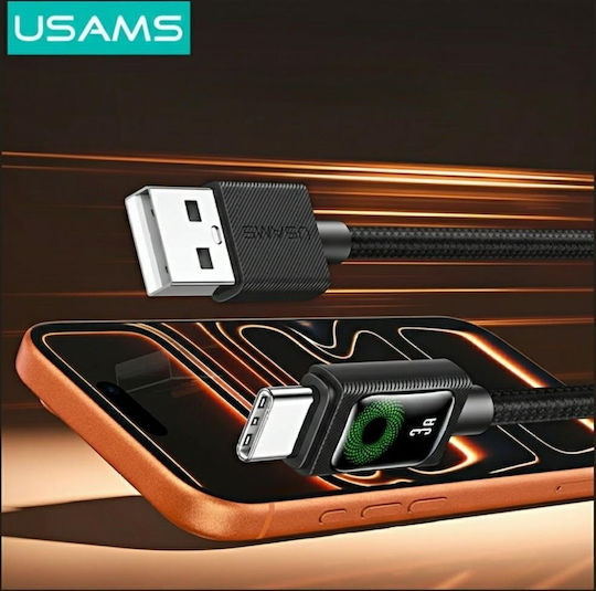 Usams Regular USB 2.0 Cablu USB-C bărbătesc - USB-A 18W Negru 1.2m (SJ772USB01)