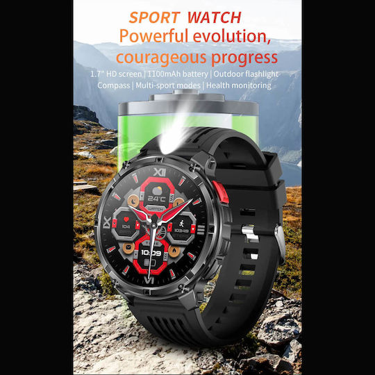 Microwear HT33 Smartwatch with Heart Rate Monitor (Blue Silicone)