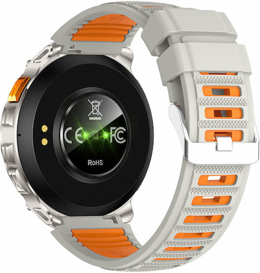 Microwear HT33 Smartwatch (Grey & Orange Silicone)