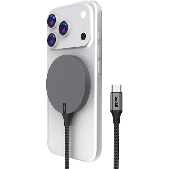Buddi Φορτιστής Magsafe 15W Γκρι