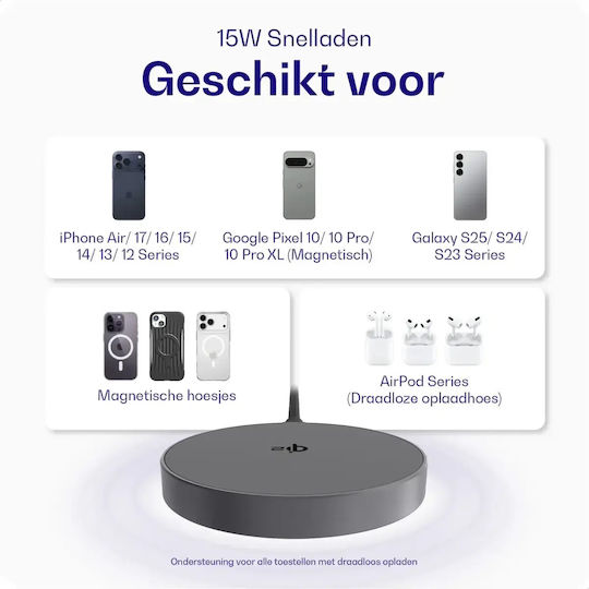 Buddi Φορτιστής Magsafe 15W Γκρι