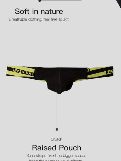 Kinksters Jockstrap Sexy pentru bărbați Negru