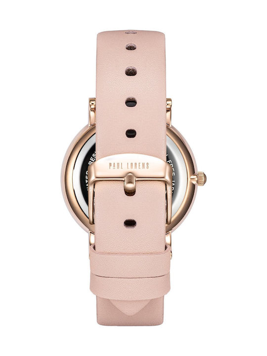 Paul Lorens Women's Watch with Pink Leather Strap