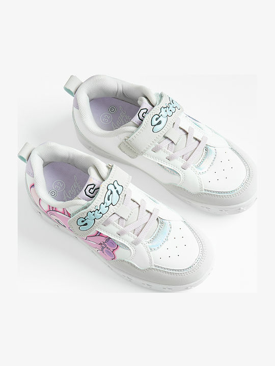 Kids Sneakers with Hoop & Loop Closure White