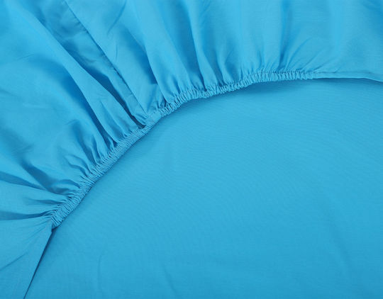 Silk Fashion Bettlaken Semi-Doppel mit Gummiband 125x200cm. River Blue