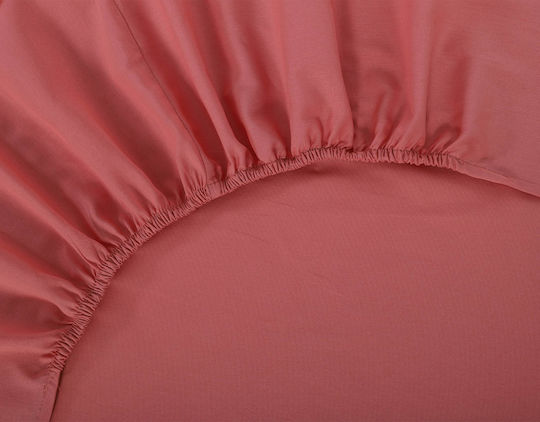 Silk Fashion Чаршаф Кралица с Ластик 165x200см. Coral Almond