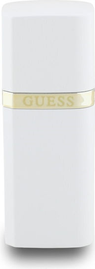 Guess Lipstick Earbud Bluetooth Handsfree Ακουστικά με Θήκη Φόρτισης Λευκά