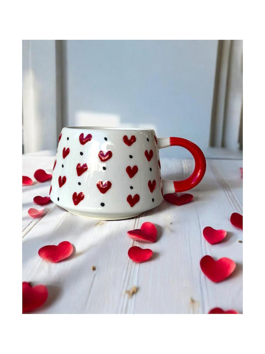 Hearts Mug Ceramic Red