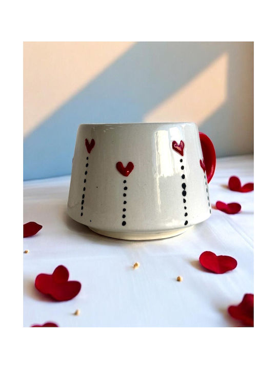Little Hearts Mug Ceramic Red