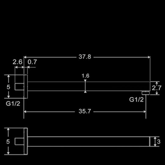 Vinci Vincirain Family V772147 Mattschwarzer Duscharm-Verlängerung
