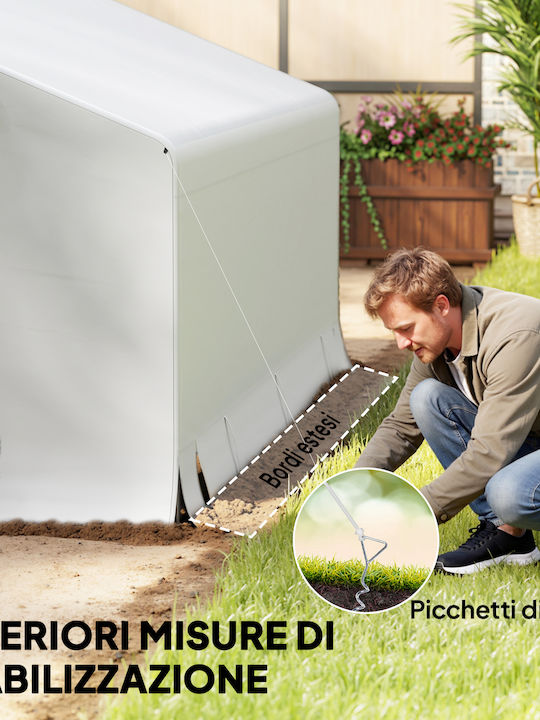 Outsunny Gazebo Garten Weiß 3x3m