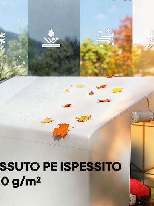 Outsunny Gazebo Garten Weiß 3x3m