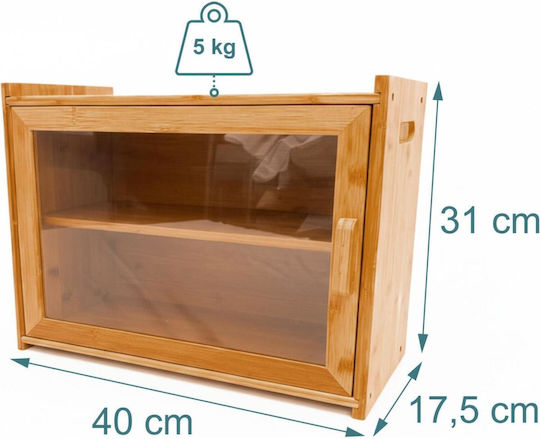 Relaxdays Bread Box made of Bamboo Brown 31x40x17.5cm