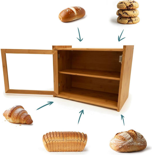 Relaxdays Bread Box made of Bamboo Brown 31x40x17.5cm